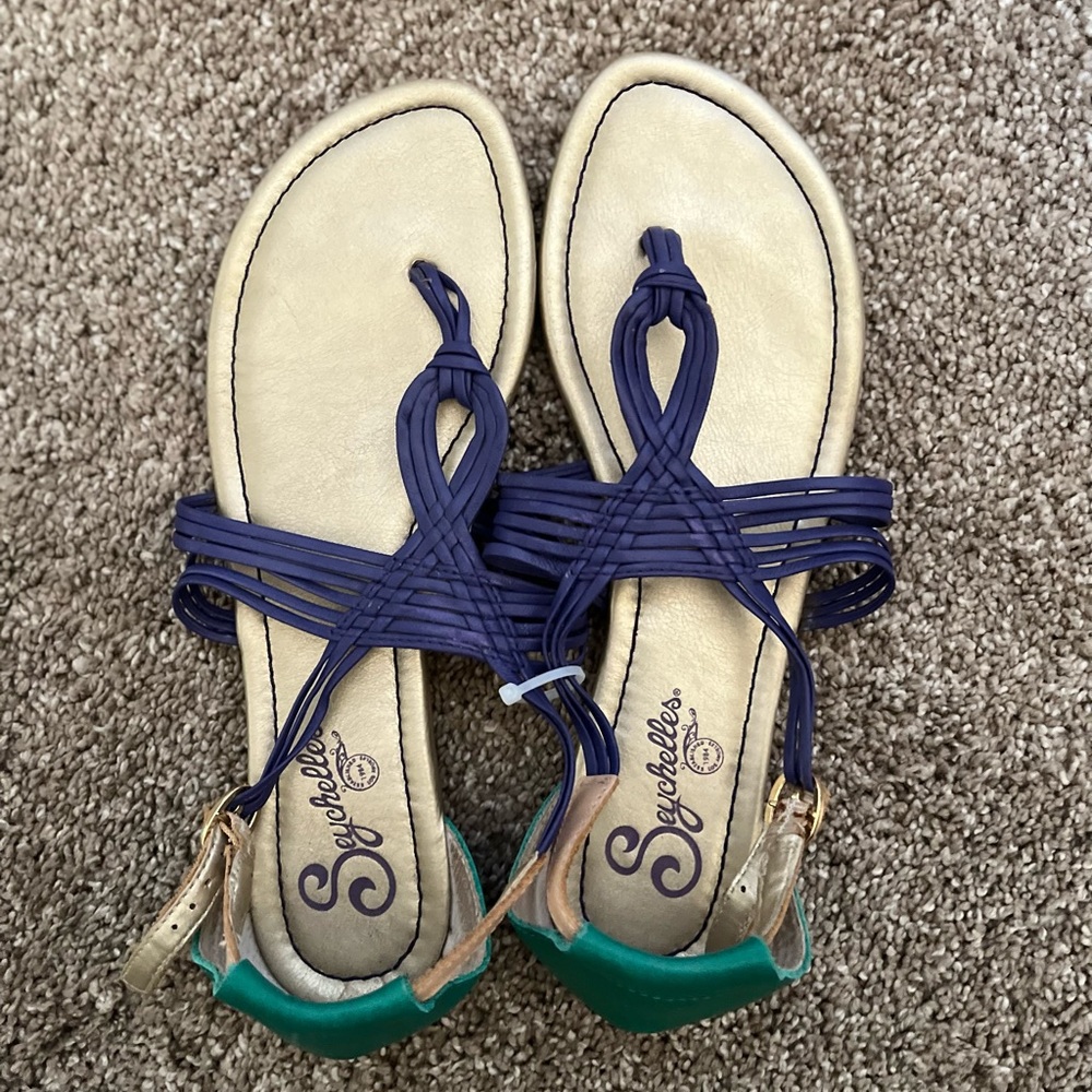 Seychelles Purple and Green Sandals Size 8 - Picture 5 of 5
